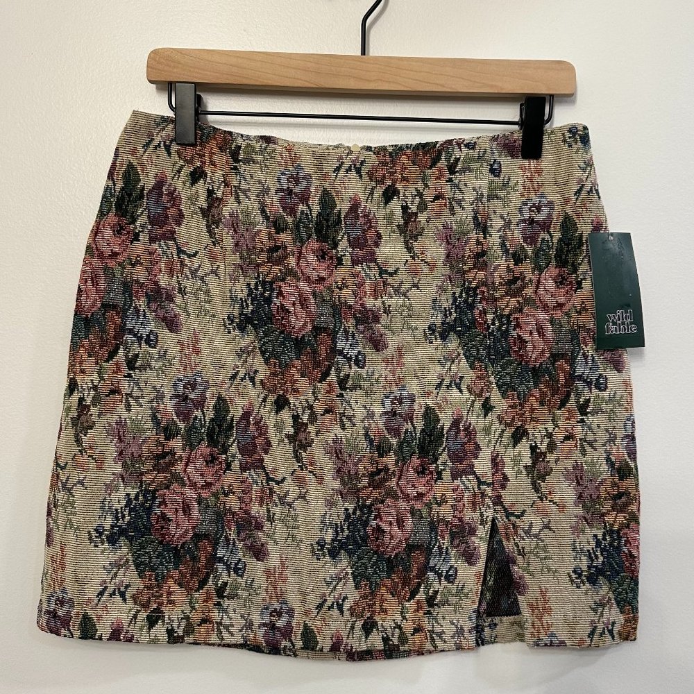 NWT Wild Fable Floral Jacquard Mini Skirt